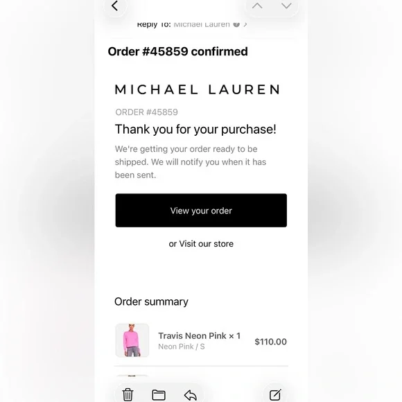 Michael Lauren Neon Pink Travis Sweatshirt, Small - Picture 8 of 8